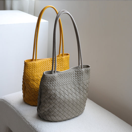 Woven bucket bag single shoulder women's bag