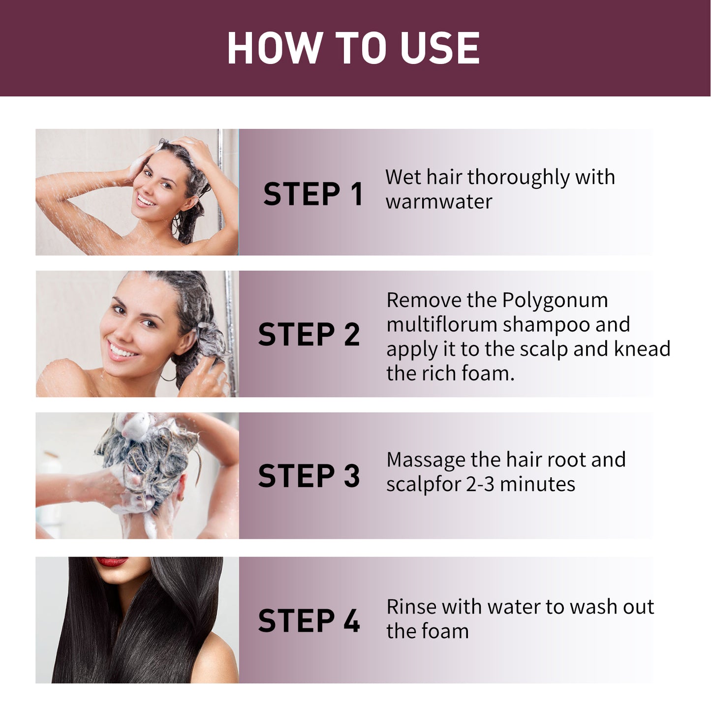 South Moon Korea Polygonum Darkening Shampoo, Brightening Restores Natural Hair Color Black Hair Strong Nourishing Hair Root Care
