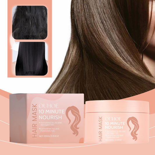 OUHOE 10 Minute Superfood Hair Mask, Nourishing And Hydrating Repair Dry And Irritated Hair Smooth Glossy Oil Control Hair Mask