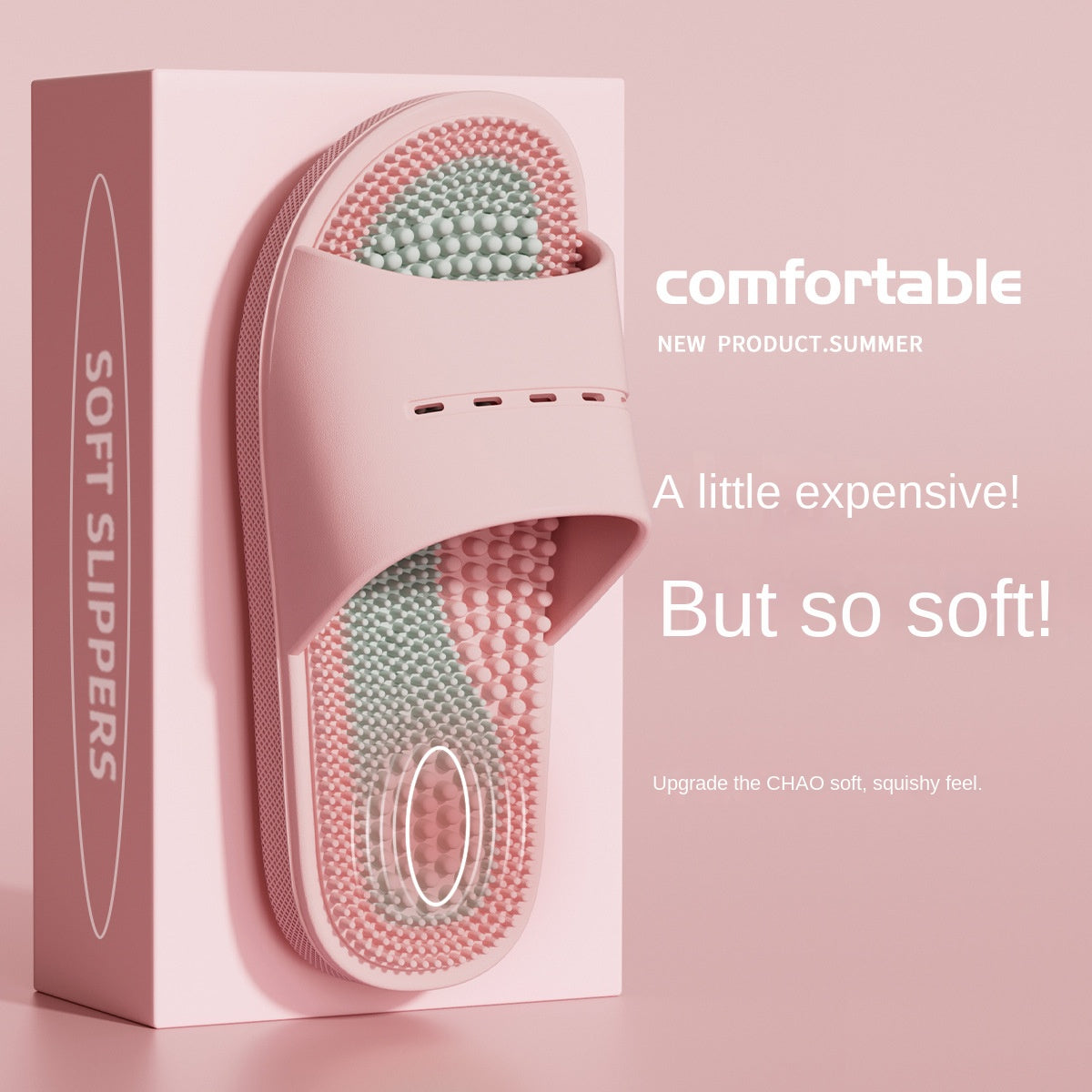 Massage Slippers Non-Slip Bath Massaging Reflexology Sandals PVC Men's Slippers