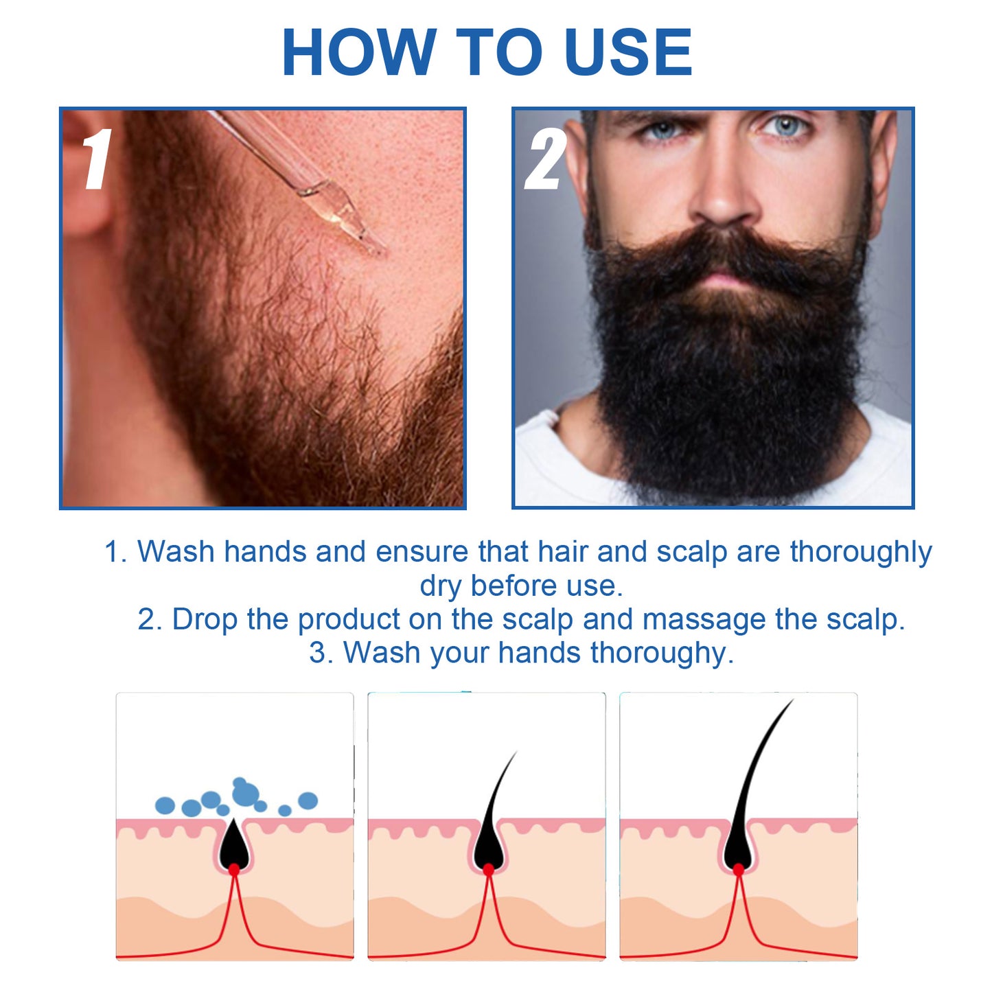 East Moon Men's Hair Care Liquid Men's Hair And Beard Nourishing And Lustrous Hair And Scalp Care Liquid eprolo