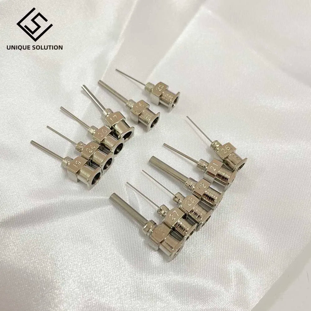 12PCS Stainless Steel Dispensing Adhesive Syringe Needle Tip Set for Large Space Precision Dispensing Equipment Tool