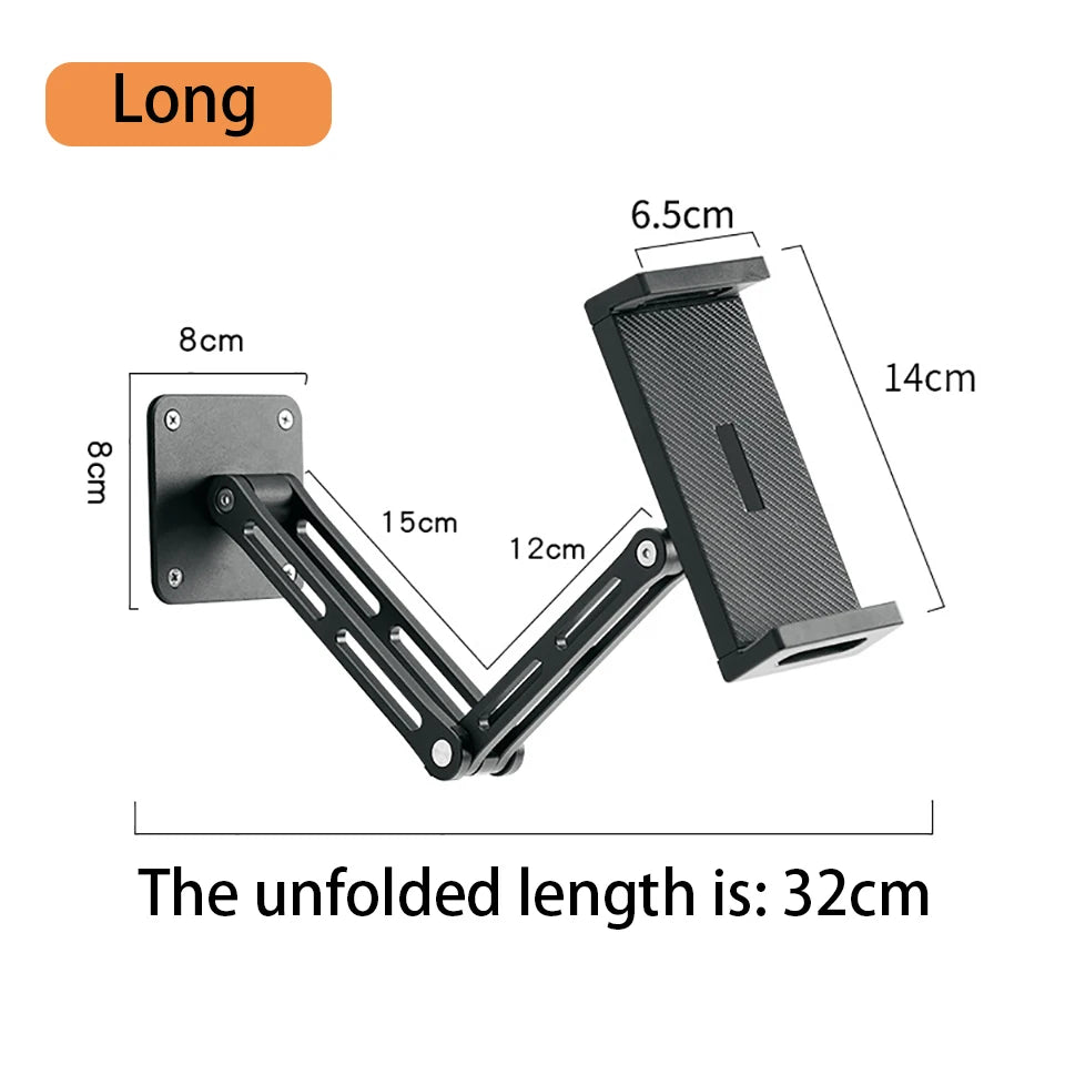 Adjustable Tablet Wall Mount Phone Stand Long Arm 360 Degree Rotatable Cantilever Desk Bed Holder for 4.7-12.9 inch Support iPad
