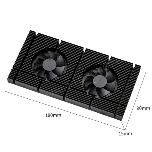 Graphics Card GPU Backplate Cooling Radiator For RTX 3090 4090 Backplane Memory VRAM Heatsink 2X PWM Fan VGA Backboard Cooler