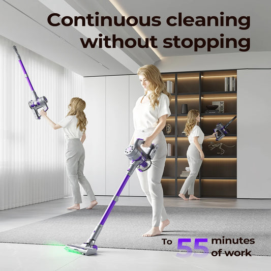 Redroad P6 Ultra 30kPa Cordless Vacuum Cleaner 55mins Runtime Handheld Upright 4in1 Wall-Mounted 3 Nozzles for Home Family Car