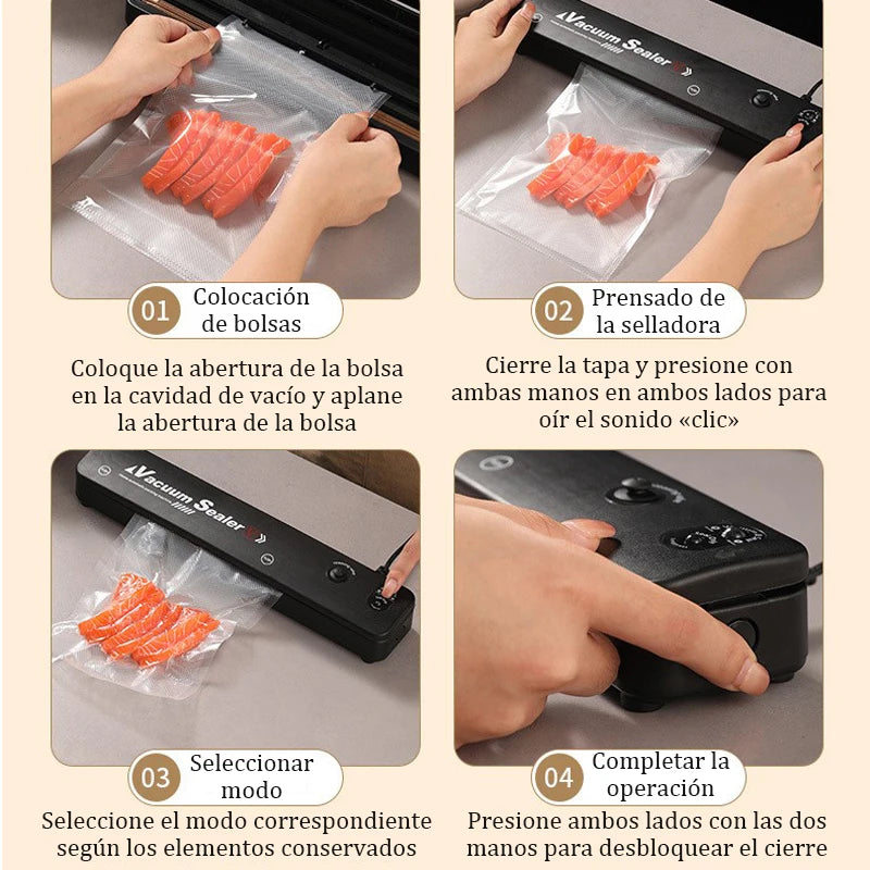 220V/110V Electric Vacuum Sealing Machine Food Saver with Vacuum Bag Link for Fresh Meat Snacks and Household Food Preservation