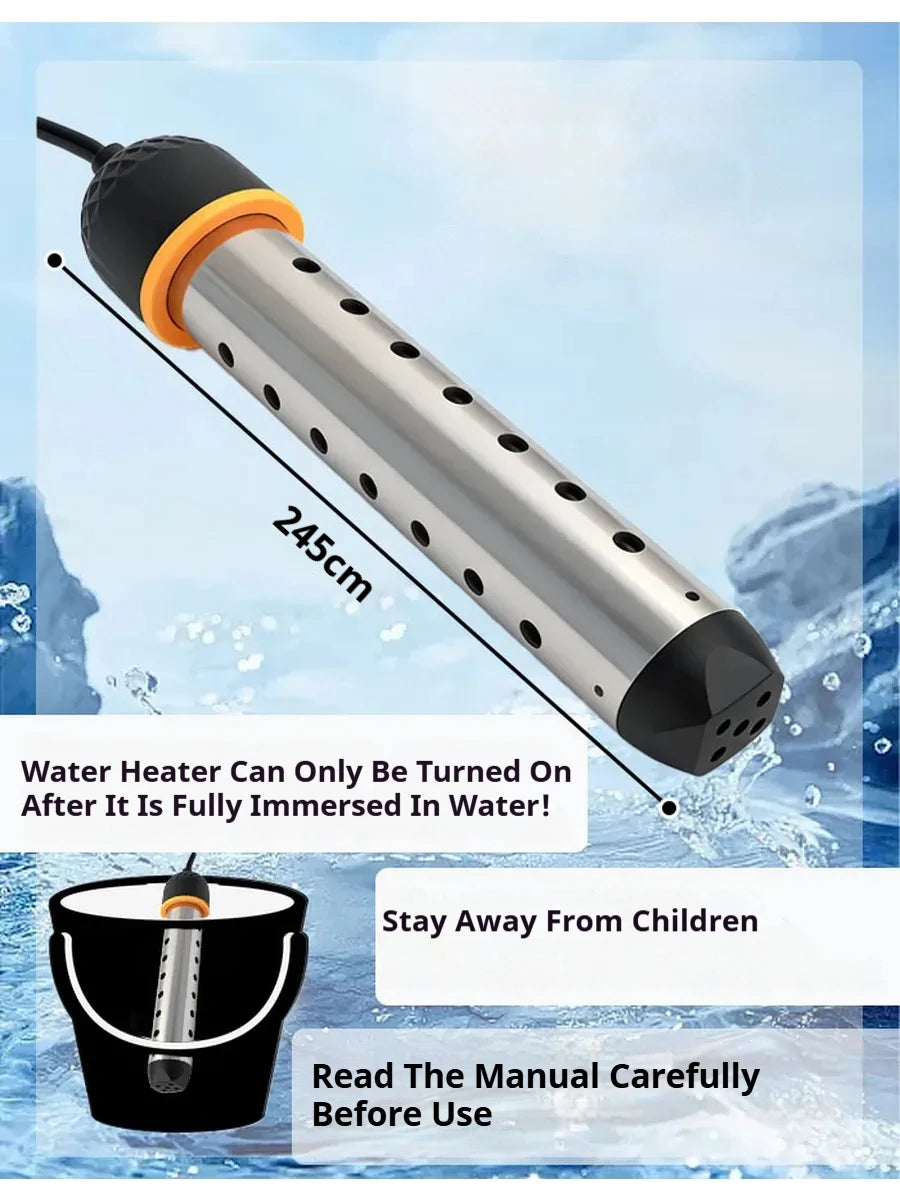 Pool Heater Water Heating Boiler Swimming Solar Bath Tub Immersion Portable Hot Fast Automatic Power Off Intelligent 2500W 220V