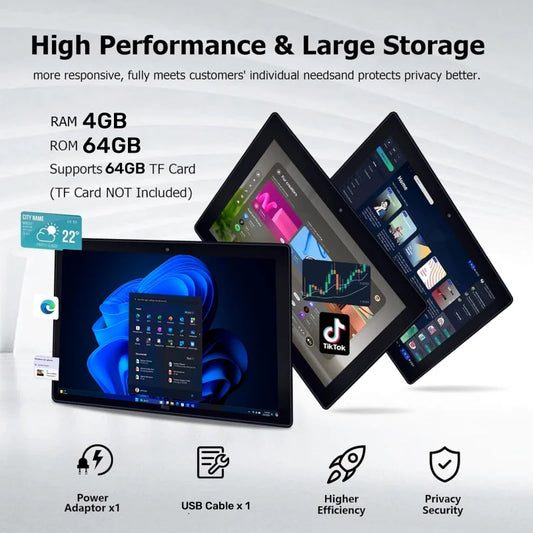 10.1 INCH 4GB DDR RAM 64GB ROM WINDOWS 11 Type-C TABLET PC AR40 N3350 CPU 64 Bit 1920 X 1200 IPS HDMI-Compatible USB 3.0