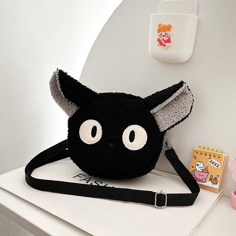 Cartoon plush small bag round embroidered teddy bear bag