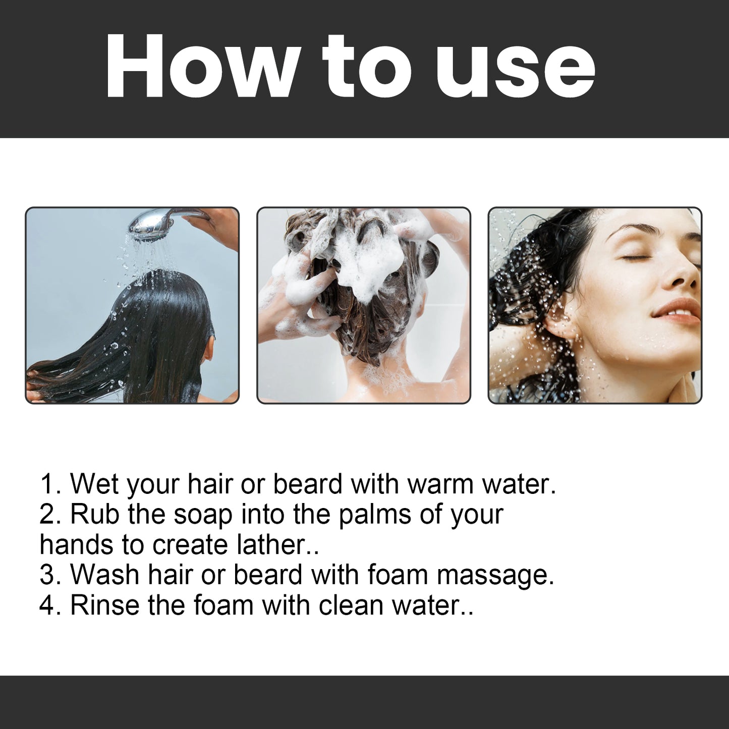 OUHOE Black Hair Soap, Repair Black Hair Massage Moisturizing Hair Cleansing Soap