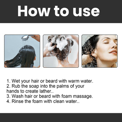 OUHOE Black Hair Soap, Repair Black Hair Massage Moisturizing Hair Cleansing Soap