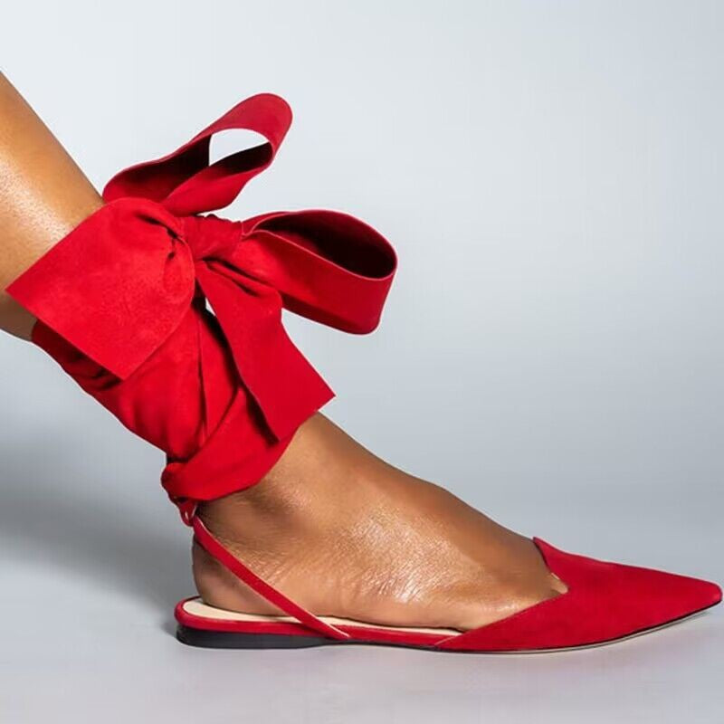 Open-Toe Backless Wide Width Sandals , Pointed Toe Flat Heel Ankle Strap