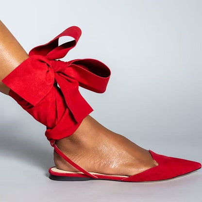 Open-Toe Backless Wide Width Sandals , Pointed Toe Flat Heel Ankle Strap