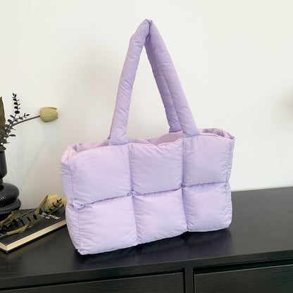Quilted Single-Shoulder Bag Down Jacket Bag Large Capacity