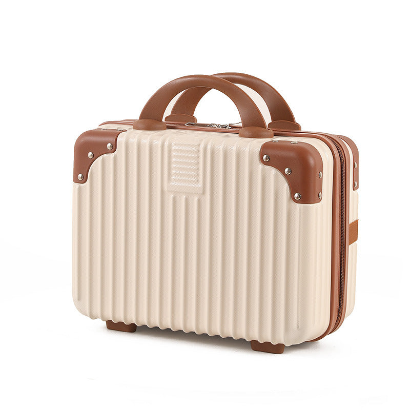 Vintage Luggage Mini Makeup Case 14-inch Small Box Gift Box 16-inch Carry-on Bag Storage Lock Box