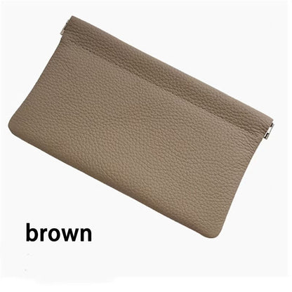 Leather automatic closed handle bag portable large capacity makeup bag