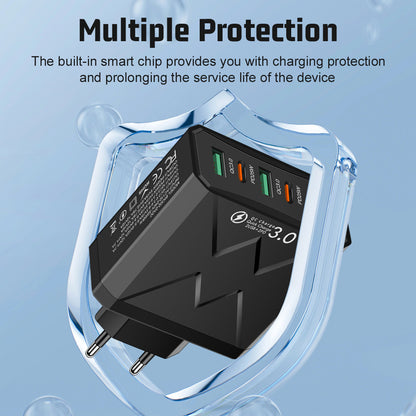 2USB+2PD mobile phone charger, tablet plug, super fast charging, multi port power supply