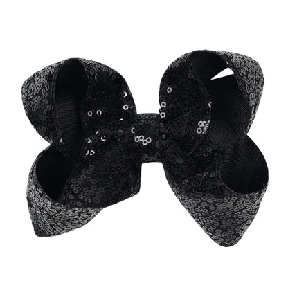 Children's Rhinestone Butterfly Hair Clip Solid Color Girl Sequin Hairpin 5 Inches