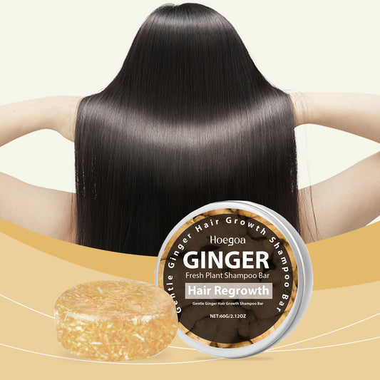 Hoegoa Ginger Shampoo Soap For Scalp Daily Cleanses Frizzy Hair, Nourishes And Softens Hair Shine Treatment Soap