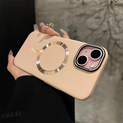 Suitable for Apple 15 Promax phone case new magnetic frosted iPhone 16 all inclusive anti drop 13 protective case
