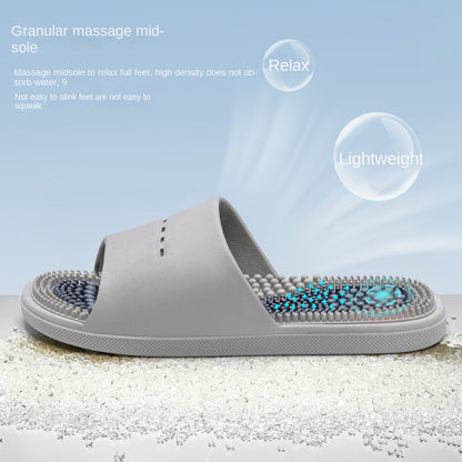 Massage Slippers Non-Slip Bath Massaging Reflexology Sandals PVC Men's Slippers