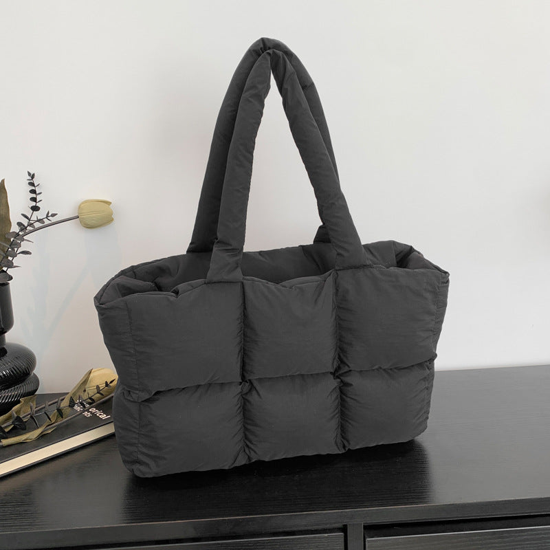 Quilted Single-Shoulder Bag Down Jacket Bag Large Capacity