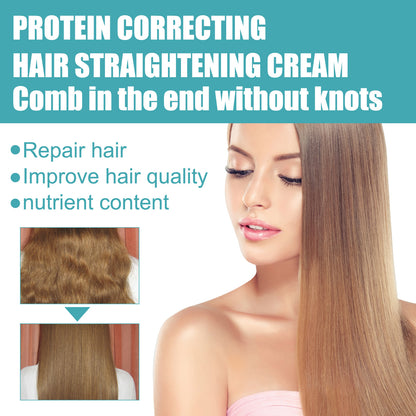 EELHOE Protein Correcting Hair Straightening Cream, Smoothing And Repairing Damaged Hair Smoothing Cream Without Straightening