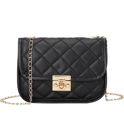 Small square bag embroidered diamond grid women's bag