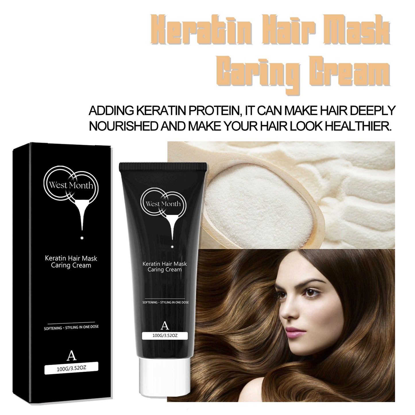 Keratin Hair Mask Nourishes Hair, Repairs Dry And Irritated Hair, Moisturizes And Hydrates Hair Mask