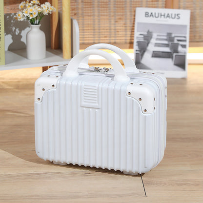 Vintage Luggage Mini Makeup Case 14-inch Small Box Gift Box 16-inch Carry-on Bag Storage Lock Box
