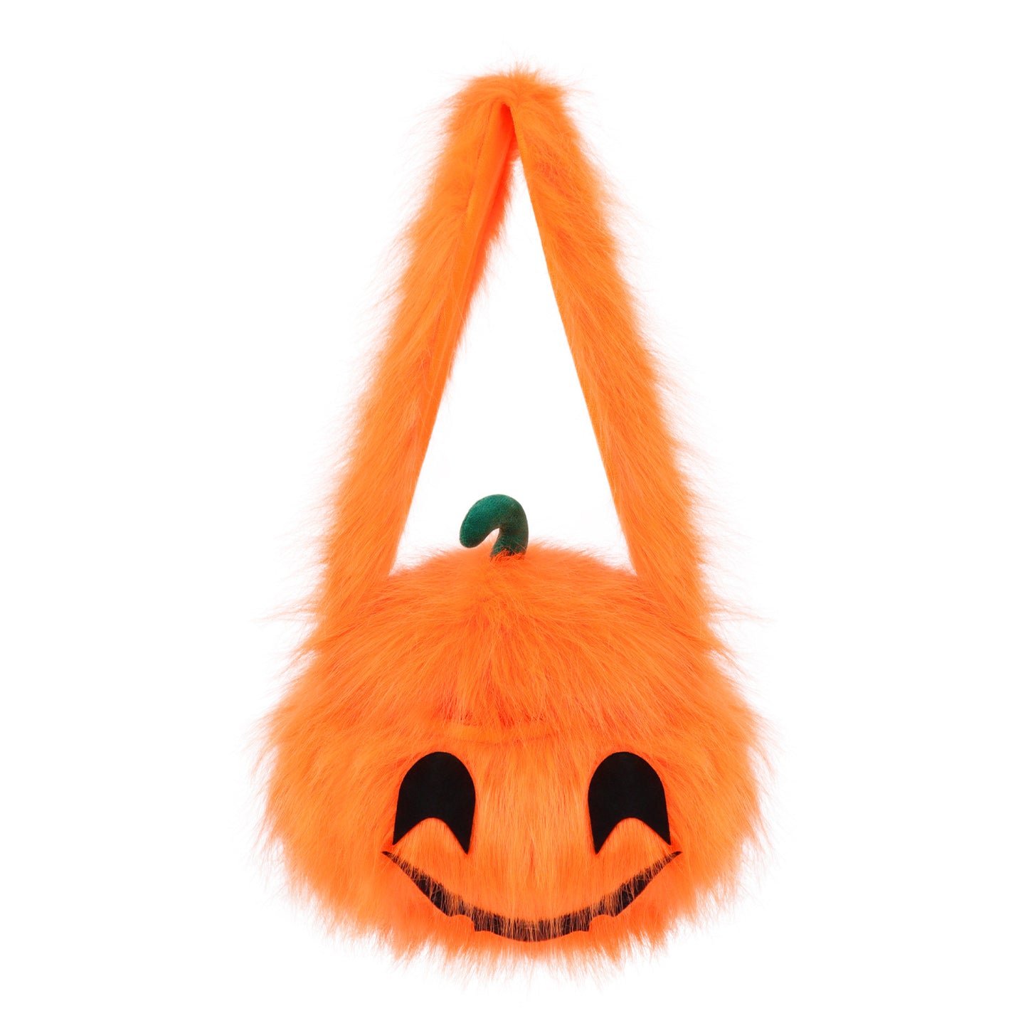 Halloween Plush Creative Party Devil Pumpkin Head Prop Trick-or-Treat Handheld Pumpkin Head Bag
