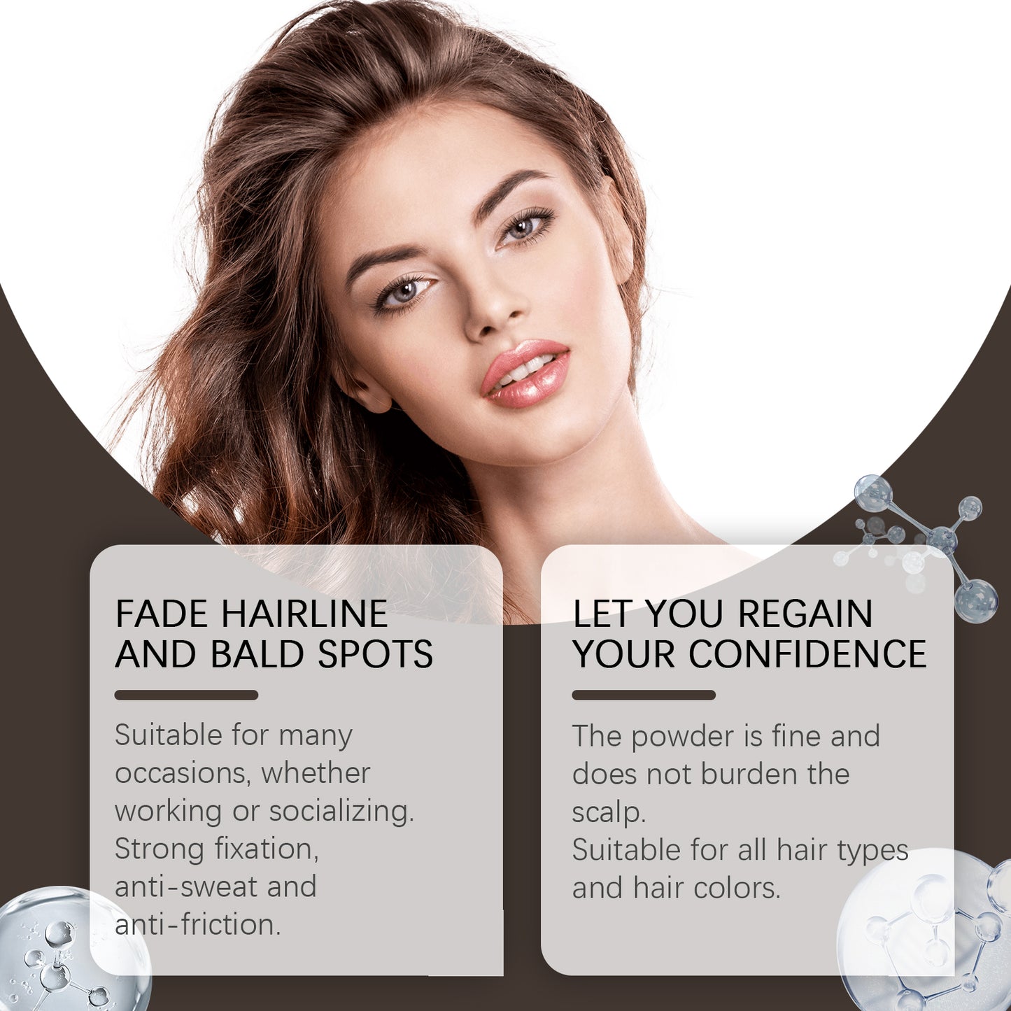 Eelhope Brown Hairline Covered With Touch Powder Brown Hair Loose Cover Roots To Enhance The Overall Makeup