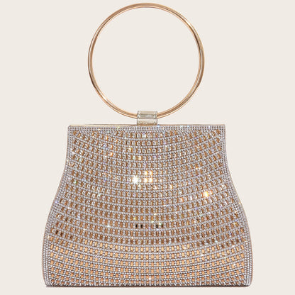 PU diamond bag magnetic buckle chain bag