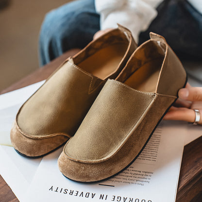 Men's Flat Loafers, Slip-On Leather Shoes