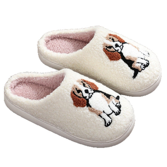 Beagle cotton home indoor anti slip cute cartoon dog slippers for women