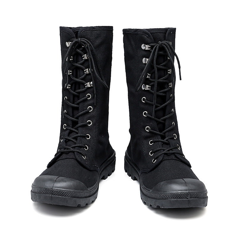 High-top Martin Boots Outdoor Jungle Hiking Slip-on All-in-one Sneakers Unisex Canvas Shoes
