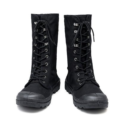 High-top Martin Boots Outdoor Jungle Hiking Slip-on All-in-one Sneakers Unisex Canvas Shoes