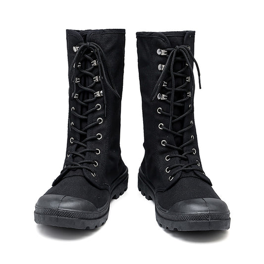 High-top Martin Boots Outdoor Jungle Hiking Slip-on All-in-one Sneakers Unisex Canvas Shoes