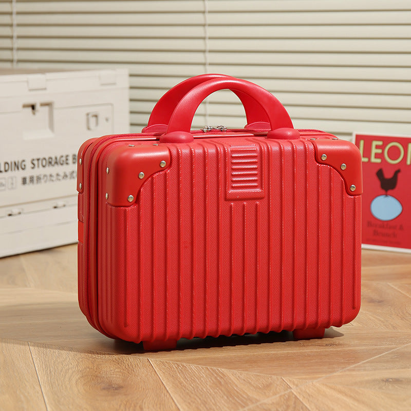 Vintage Luggage Mini Makeup Case 14-inch Small Box Gift Box 16-inch Carry-on Bag Storage Lock Box