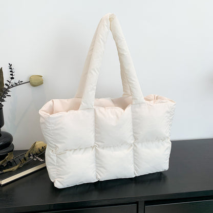 Quilted Single-Shoulder Bag Down Jacket Bag Large Capacity