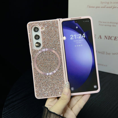 Suitable for Samsung Z Fold 6 Phone Case, Foldable Screen Z Fold 5/W24 Protective Cover, Magnetic Glitter Z Fold 3/4 Case