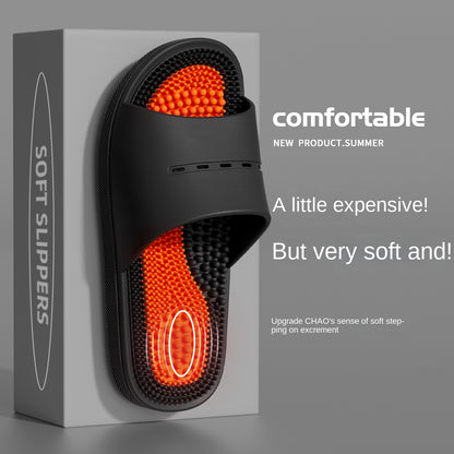 Massage Slippers Non-Slip Bath Massaging Reflexology Sandals PVC Men's Slippers