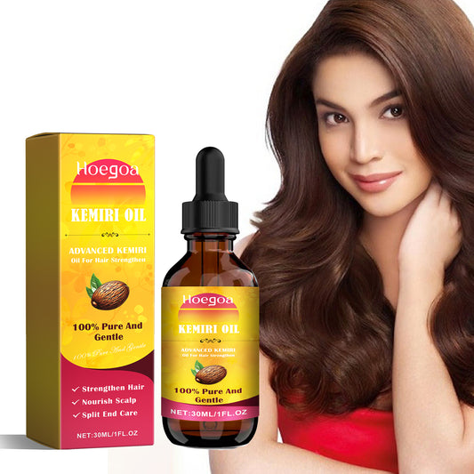 Hoegoa Kemiri Oil, Moisturize Hair To Improve Frizzy Dry Hair And Split Ends Smooth And Light Essence