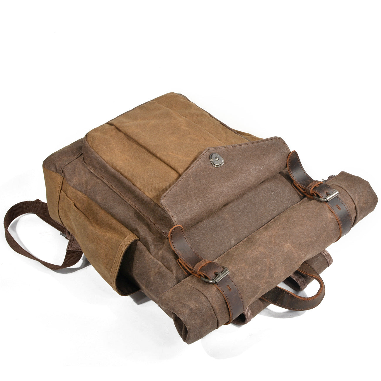 Men's Wax Canvas Backpack, Outdoor Hiking Large Capacity Waterproof Casual Travel Bag