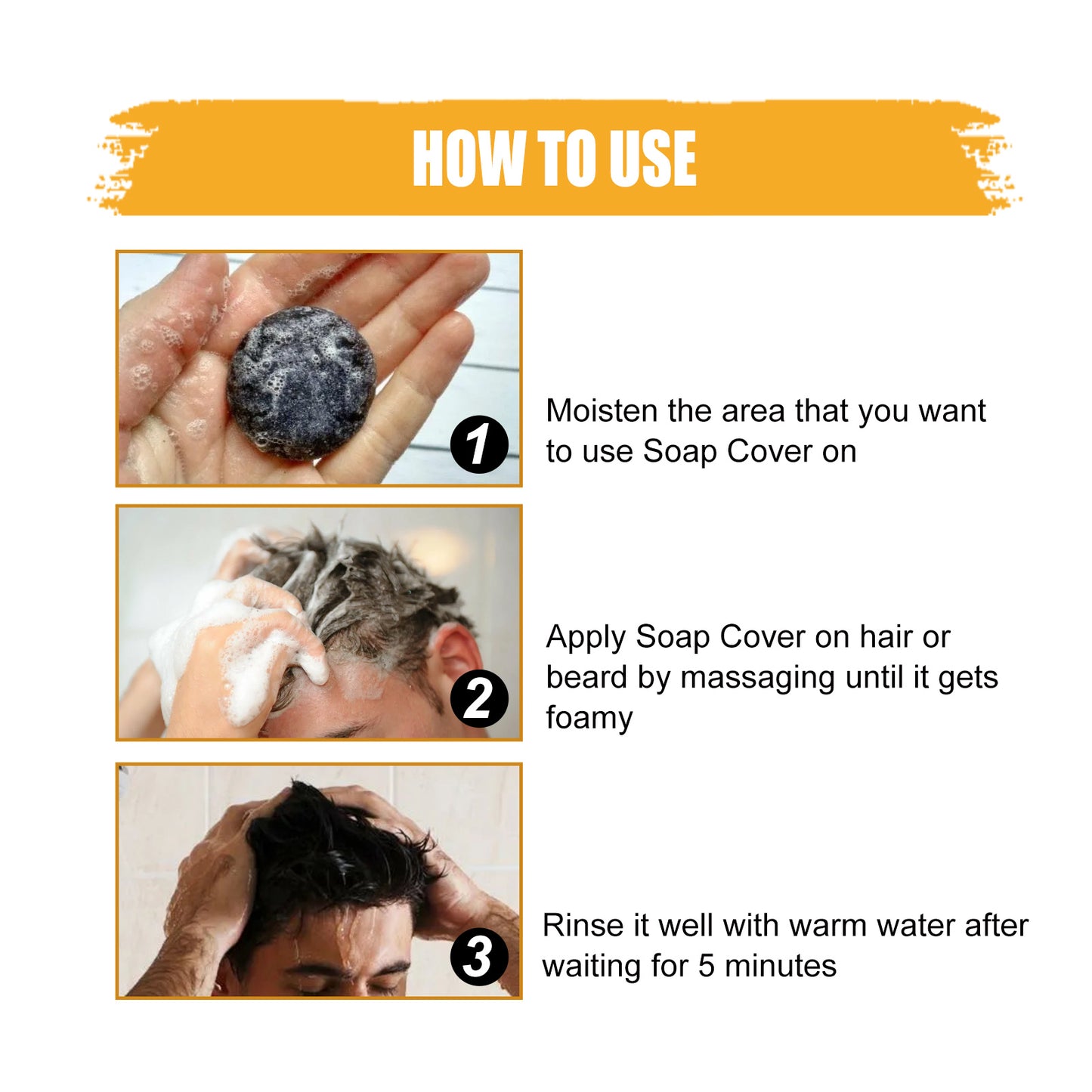 East Moon Men's Shampoo Clean Hair Nourishing Nourishing Black Shiny Hair Care Men's Shampoo Soap