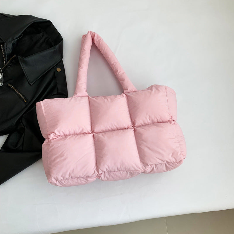 Quilted Single-Shoulder Bag Down Jacket Bag Large Capacity