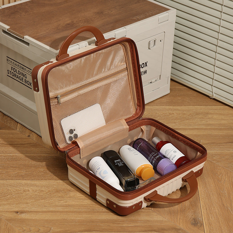 Vintage Luggage Mini Makeup Case 14-inch Small Box Gift Box 16-inch Carry-on Bag Storage Lock Box