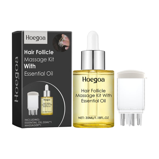 Hair Follicle Massage Kit With Essential Oil, Smooth Dry Short-Tempered Hair Meek Strong Close To Massage The Scalp