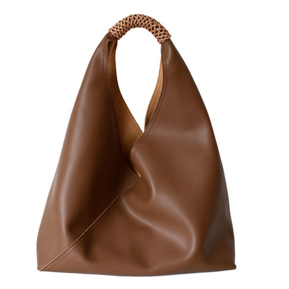 Spliced woven shoulder bag