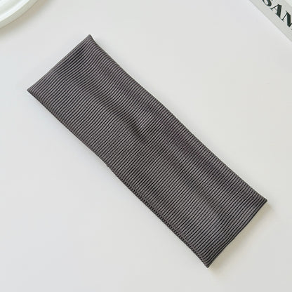 Cotton Elastic Headband Wide Sweat-Absorbent Band, Solid Color, Multi-Functional Headwear